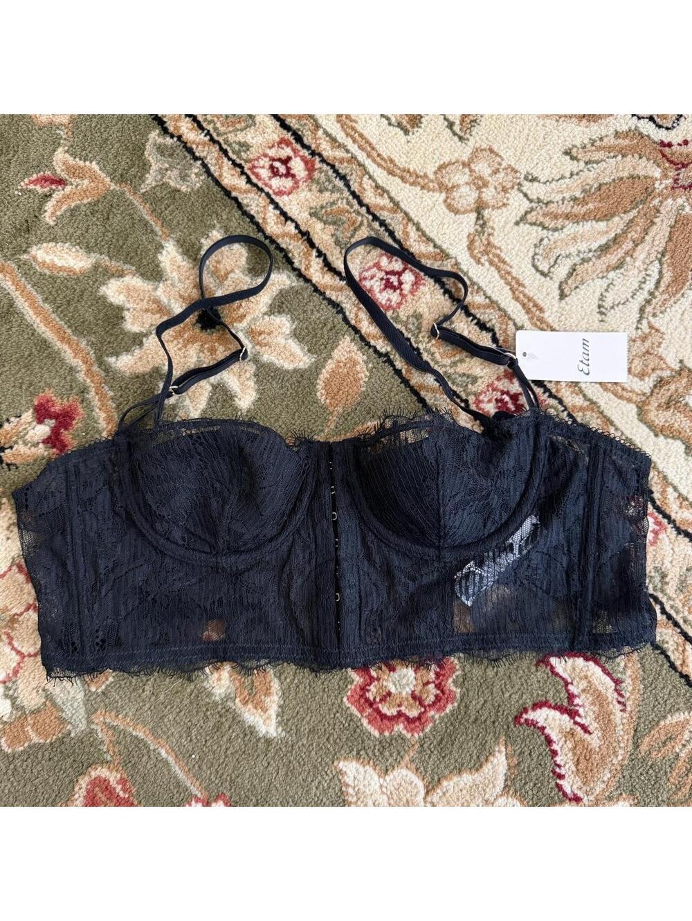 ETAM black lace bustier NWT
